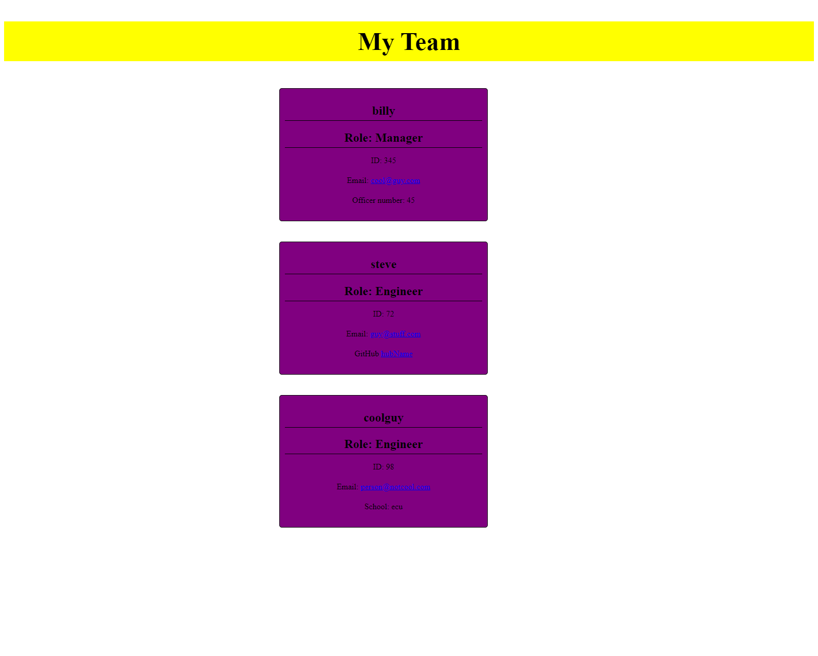 Team Profile Generator